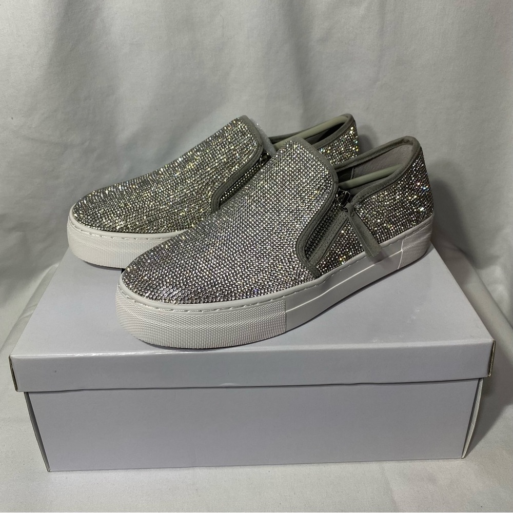 Steve Madden Glaammar Rhinestone Slip on Sneaker Women Size 7 1/2